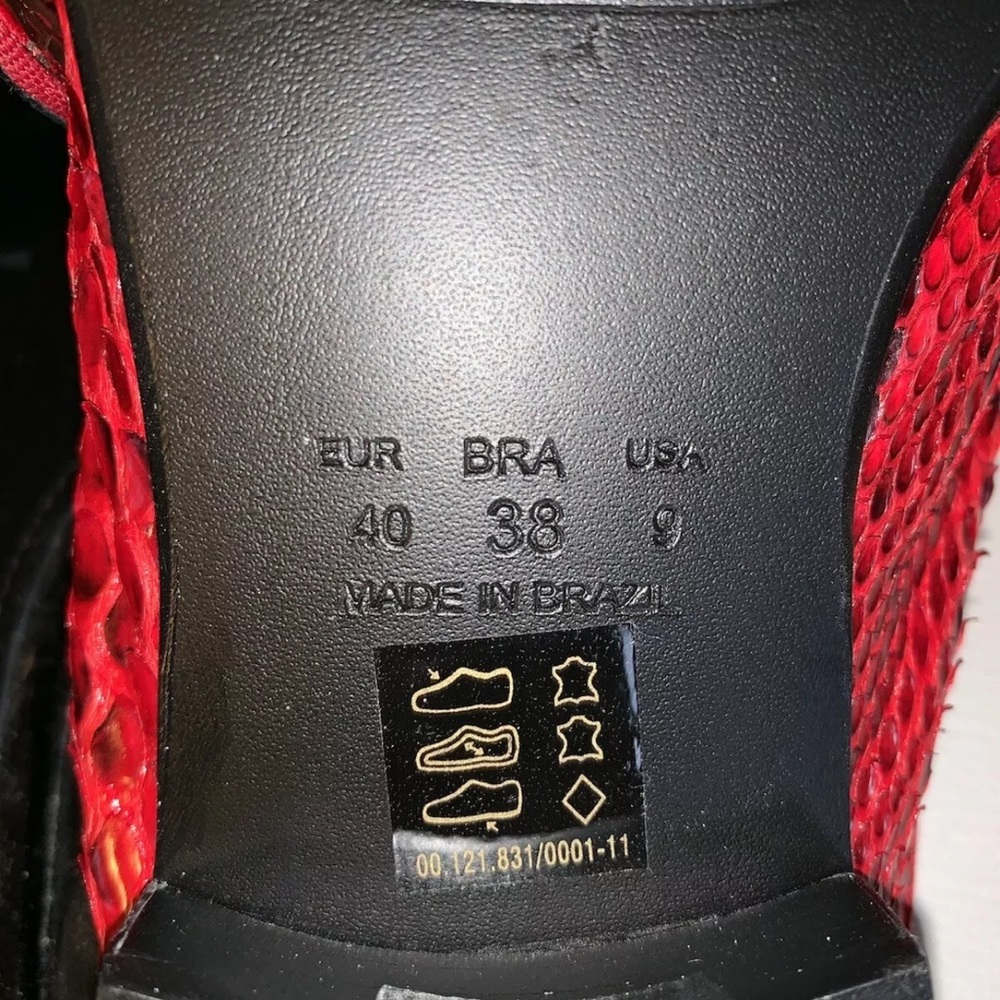 Like NEW REAL SNAKE, RED ANZETUTTO size US 9 EU 40 - Picture 4 of 10